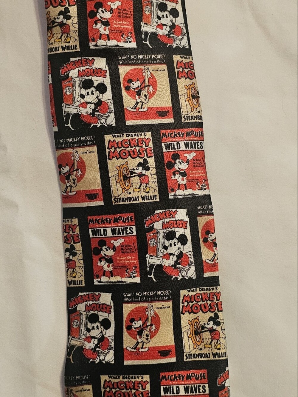 Mickey Mouse Black & Red Comic Panel Necktie